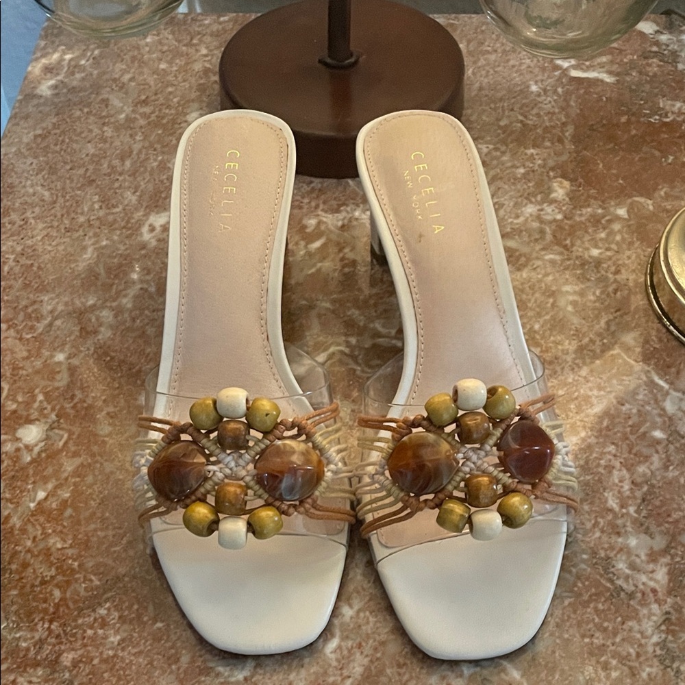 NTN Cecelia New York Anna Belle Beaded Block Heel Sandal - Picture 2 of 8